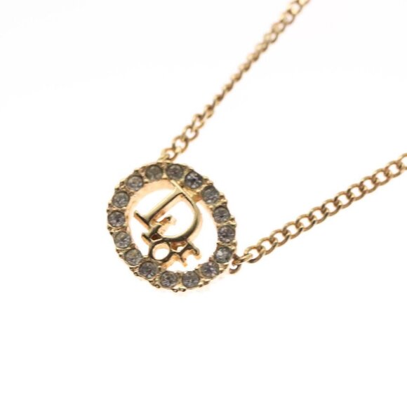 Christian Dior Necklace metal Gold Auth FF6191 - Picture 1 of 9